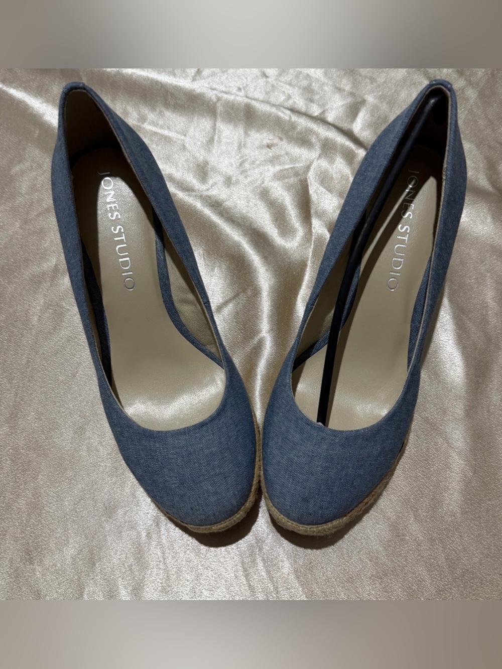 Jones Studio Tanya Denim Textile Upper Pumps Shoes Size 8.5M